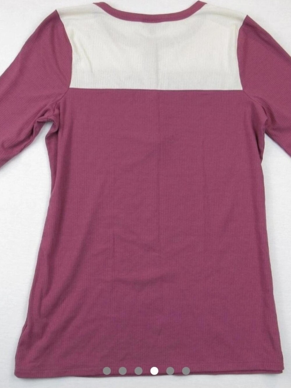 Torrid Ribbed Button Henley Top in Raspberry Pink - Picture 4 of 6